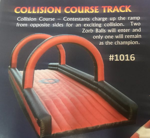 Inflatable collision course track