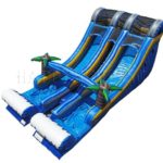 Top view of inflatable tropical slide