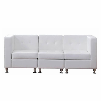 Chair- White leather Lounge sofa